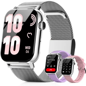 Smart Watches for Women, 1.83'' HD Fitness Tracker with Answer/Make Calls, Heart Rate/Sleep/SpO2 Monitor, 120+ Sport Modes, IP68 Waterproof, Compatible iPhone/Android Silver Smart Watches for Women, 1.83'' HD Fitness Tracker with Answer/Make Calls, Heart Rate/Sleep/SpO2 Monitor, 120+ Sport Modes, IP68 Waterproof, Compatible iPhone/Android Silver