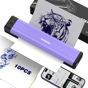Tattoo Stencil Printer with 10Pcs Transfer Paper - Bluetooth, Wireless, 2000mAh - Portable Thermal Printer Machine for Tattooist- 11.5x2.6x1.8in - Purple Tattoo Stencil Printer with 10Pcs Transfer Paper - Bluetooth, Wireless, 2000mAh - Portable Thermal Printer Machine for Tattooist- 11.5x2.6x1.8in - Purple