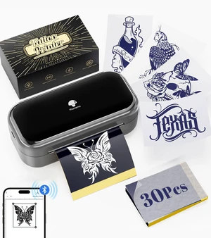 TP31 Tattoo Stencil Printer, Wireless, Bluetooth, Thermal, Mini | with 30pcs Transfer Paper, Compatible with Phone & Tablet, for Tattoo Artists & Beginners, 3 Inch, Black TP31 Tattoo Stencil Printer, Wireless, Bluetooth, Thermal, Mini | with 30pcs Transfer Paper, Compatible with Phone & Tablet, for Tattoo Artists & Beginners, 3 Inch, Black