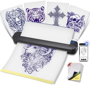 Portable Tattoo Stencil Printer, Bluetooth Thermal Transfer Printer | for Tattoo Artists & Beginners, Compatible with Bluetooth/USB-C, 203 DPI Thermal Printing, Compact 455g, 10 Sheets Included Portable Tattoo Stencil Printer, Bluetooth Thermal Transfer Printer | for Tattoo Artists & Beginners, Compatible with Bluetooth/USB-C, 203 DPI Thermal Printing, Compact 455g, 10 Sheets Included