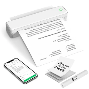 Portable Inkless Printer, Bluetooth Thermal Printer, 8.5x11 | Wireless Printer for Travel, Office and Home with 1 Roll and 20 US Letter Fanfold Sheets for Phones, Tablets and Laptops Portable Inkless Printer, Bluetooth Thermal Printer, 8.5x11 | Wireless Printer for Travel, Office and Home with 1 Roll and 20 US Letter Fanfold Sheets for Phones, Tablets and Laptops
