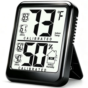 Room Thermometer Indoor Hygrometer, Temperature and Humidity Meter | W/ Battery, 24h Max/Min Record, Accurate Sensor, Fast Refresh, Easy to View, /, Durable Kickstand, Compact, for Home Office Room Thermometer Indoor Hygrometer, Temperature and Humidity Meter | W/ Battery, 24h Max/Min Record, Accurate Sensor, Fast Refresh, Easy to View, /, Durable Kickstand, Compact, for Home Office