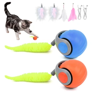 2 Packs Interactive Cat Toys, Automatic Moving Cat Ball with extra 4 Tails | Two Speed Modes Electric Rolling Ball, USB-C Rechargeable, Smart Self-Rotating Pet Chase Toy for Bored Kittens/Adult Cats 2 Packs Interactive Cat Toys, Automatic Moving Cat Ball with extra 4 Tails | Two Speed Modes Electric Rolling Ball, USB-C Rechargeable, Smart Self-Rotating Pet Chase Toy for Bored Kittens/Adult Cats