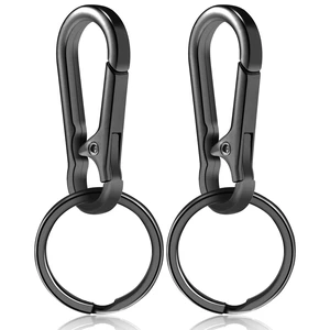 2pcs Metal Keychain Rings, Sturdy Key Chain Ring Carabiner Clip, Key Holder Organizer for Purse Charms Hook, Paracord Keychain Lanyard, Men and Women Home Car Keyrings (Black) 2pcs Metal Keychain Rings, Sturdy Key Chain Ring Carabiner Clip, Key Holder Organizer for Purse Charms Hook, Paracord Keychain Lanyard, Men and Women Home Car Keyrings (Black)