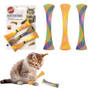 Kitty Fun Tubes Cat Toy with Catnip Inside | Bouncy Interactive Mesh Toy for Cats and Kittens to Bite, Swat and Chase | 3 Pieces Kitty Fun Tubes Cat Toy with Catnip Inside | Bouncy Interactive Mesh Toy for Cats and Kittens to Bite, Swat and Chase | 3 Pieces