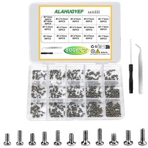 Tiny Screws for Electronics, 800 pcs Pan Head Machine Screws Assortment Kit | Micro Screws For Electronic and Eyeglass Repair, Nickel-Plated Carbon Steel, M1/M1.2/M1.4/M1.6/M1.7 Tiny Screws for Electronics, 800 pcs Pan Head Machine Screws Assortment Kit | Micro Screws For Electronic and Eyeglass Repair, Nickel-Plated Carbon Steel, M1/M1.2/M1.4/M1.6/M1.7