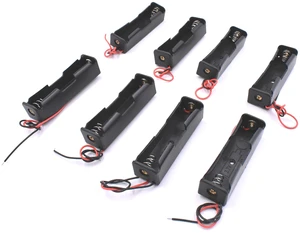 Pack of 8 Wire Lead Battery Storage Box Case Holder for 18650 Button Top Single Battery Pack of 8 Wire Lead Battery Storage Box Case Holder for 18650 Button Top Single Battery
