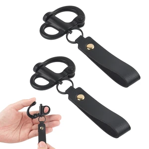 SCBA Mask Quick Release Shackle, Black, Firefighter Accessory, 2 Pack- Marine Grade 316 Steel Snap Shackle with Leather Handle, Secure for Firefighter Gear SCBA Mask Quick Release Shackle, Black, Firefighter Accessory, 2 Pack- Marine Grade 316 Steel Snap Shackle with Leather Handle, Secure for Firefighter Gear