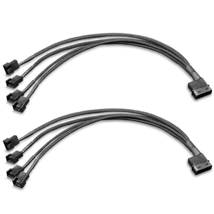 Molex to 3Pin / 4Pin Fan Adapter, Molex Fan Cable, 4Pin Molex (Actual 2-Pin) to 4 x Fan Splitter Cable, PC Fan Power Adapter Cable for 12V 3-Pin / 4-Pin PC Case Fans, 11.8in Molex to 3Pin / 4Pin Fan Adapter, Molex Fan Cable, 4Pin Molex (Actual 2-Pin) to 4 x Fan Splitter Cable, PC Fan Power Adapter Cable for 12V 3-Pin / 4-Pin PC Case Fans, 11.8in