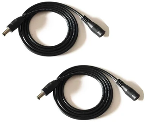 2PCS 3.28ft Black 5.5mm x 2.1mm DC Plug Extension Cable for Power Adapter 12v dc Extension 5.5mm x 2.1mm Extension 22AWG 2PCS 3.28ft Black 5.5mm x 2.1mm DC Plug Extension Cable for Power Adapter 12v dc Extension 5.5mm x 2.1mm Extension 22AWG