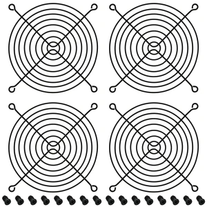 120mm Computer Fan Grills with Screws, Black Color, 4 Pack | Desktop Computer Cooling Fan Dust Filter Cover, Fan Protector Guard for 120mm Fans 120mm Computer Fan Grills with Screws, Black Color, 4 Pack | Desktop Computer Cooling Fan Dust Filter Cover, Fan Protector Guard for 120mm Fans