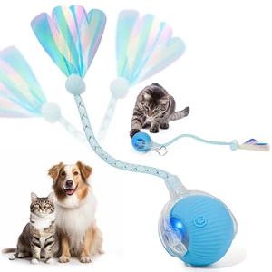 Interactive Cat Toys for Indoor Cats & Dogs, Agile Moving Cat Ball with Elastic Mesh Tail, Rechargeable Enrichment Toys, Smart Automatic Rolling Pet Ball Toys for Bored Indoor Dogs & Cats (Blue) Interactive Cat Toys for Indoor Cats & Dogs, Agile Moving Cat Ball with Elastic Mesh Tail, Rechargeable Enrichment Toys, Smart Automatic Rolling Pet Ball Toys for Bored Indoor Dogs & Cats (Blue)