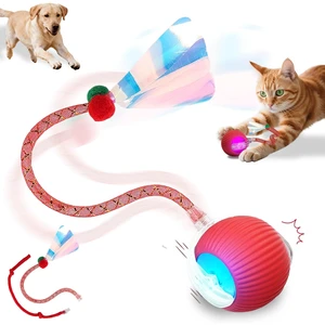 Interactive Cat Toys Smart Ball for Cats and Dogs, 360° Automatic Rolling Chase, 2 Rapid-Action Tails, Designed for Indoor pet Exercise, Boredom Relief, and Fun Chase Play.(Red) Interactive Cat Toys Smart Ball for Cats and Dogs, 360° Automatic Rolling Chase, 2 Rapid-Action Tails, Designed for Indoor pet Exercise, Boredom Relief, and Fun Chase Play.(Red)