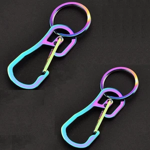 2 Pack Carabiner Clip Retractable Ring Set Titanium KeyChain Quick Release Hooks for Men Women 2 Pack Carabiner Clip Retractable Ring Set Titanium KeyChain Quick Release Hooks for Men Women