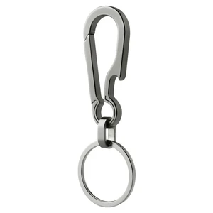 Titanium Carabiner Keychain Multi Functional Lightweight Outdoor Keychain Minimalist Key Holder with Titanium Key Ring (Silver-A) Titanium Carabiner Keychain Multi Functional Lightweight Outdoor Keychain Minimalist Key Holder with Titanium Key Ring (Silver-A)