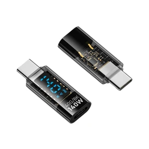 USB-C Adapter with Digital Display, 2Pack 140W type-C Male to type C Female Extension Adapter Power Meter Tester with LED Digital Displayfor iPhone 15 Series, iPad, MacBook and type Cables/Devices USB-C Adapter with Digital Display, 2Pack 140W type-C Male to type C Female Extension Adapter Power Meter Tester with LED Digital Displayfor iPhone 15 Series, iPad, MacBook and type Cables/Devices