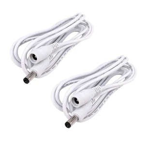 2pcs/Pack 3m/9.84ft White 5.5mm x 2.1mm DC Plug Extension Cable for Power Adapter DC Power 12V 5.5mm x 2.1mm Barrel Male Plug Connector 2pcs/Pack 3m/9.84ft White 5.5mm x 2.1mm DC Plug Extension Cable for Power Adapter DC Power 12V 5.5mm x 2.1mm Barrel Male Plug Connector