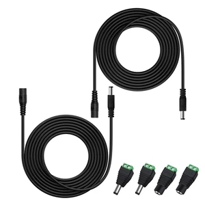 2PCS 10FT(3m) 12V DC Power Extension Cable with Power Jack Adapter Connectors(2 x Male + 2 x Female) 5.5mm x 2.1mm DC Power Adapter Extension Cord and Cable Wire Ends Plug HE016 2PCS 10FT(3m) 12V DC Power Extension Cable with Power Jack Adapter Connectors(2 x Male + 2 x Female) 5.5mm x 2.1mm DC Power Adapter Extension Cord and Cable Wire Ends Plug HE016