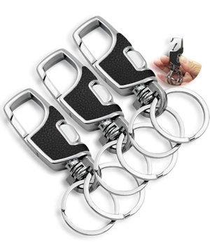 3pcs Heavy Duty Key Chain, 3 Pack Car Key Chains with 2 Metal Key Rings Carabiner Keychains 3pcs Heavy Duty Key Chain, 3 Pack Car Key Chains with 2 Metal Key Rings Carabiner Keychains