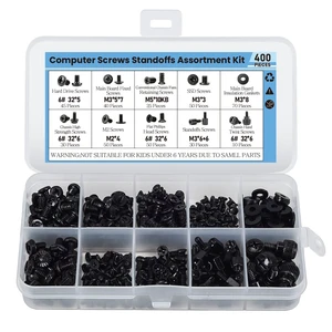400PCS Computer Screws Motherboard Standoffs Assortment Kit for Universal Motherboard, HDD, SSD, Hard Drive,Fan, Power Supply, Graphics, PC Case for DIY & Repair 400PCS Computer Screws Motherboard Standoffs Assortment Kit for Universal Motherboard, HDD, SSD, Hard Drive,Fan, Power Supply, Graphics, PC Case for DIY & Repair