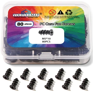 PC Case Fan Screws for 70mm to 140mm Cooling Fans Mounting | M5 x 10mm Short Computer Fan Screws, Black Chassis Fan Screws (80 Pack) PC Case Fan Screws for 70mm to 140mm Cooling Fans Mounting | M5 x 10mm Short Computer Fan Screws, Black Chassis Fan Screws (80 Pack)