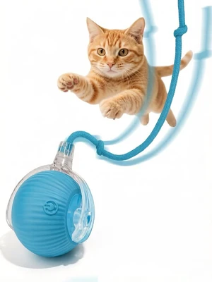 Interactive Dog Cat Toy Ball, Upgraded Rechargable Smart Automatic Rolling Pet Ball with Tail, Fast Moving Toy for Bored Indoor Kitty Puppy- Blue Interactive Dog Cat Toy Ball, Upgraded Rechargable Smart Automatic Rolling Pet Ball with Tail, Fast Moving Toy for Bored Indoor Kitty Puppy- Blue
