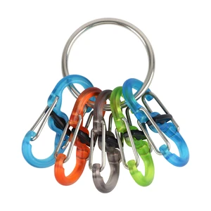 Key Ring Locker, Stainless Steel Keychain and 5 S-Biner MicroLocks Key Ring Locker, Stainless Steel Keychain and 5 S-Biner MicroLocks
