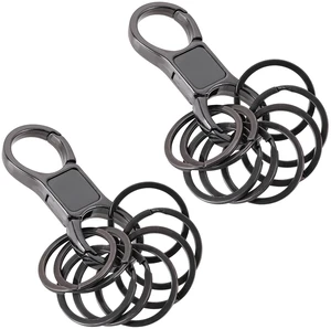 2 Pcs Heavy Duty Key Chain with 8 Pcs Stainless Key Rings, Detachable, Organizer for Multiple Keys, Black, Unisex Adult 2 Pcs Heavy Duty Key Chain with 8 Pcs Stainless Key Rings, Detachable, Organizer for Multiple Keys, Black, Unisex Adult