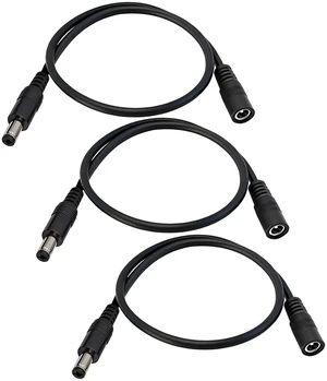 5.5mm x 2.1mm DC Power Extension Cable, 3-Pack, 1.6FT | 12V DC5521 Male to Female Barrel Connector, 18AWG Low Loss Power Cord, For CCTV Security Camera, LED Strip 5.5mm x 2.1mm DC Power Extension Cable, 3-Pack, 1.6FT | 12V DC5521 Male to Female Barrel Connector, 18AWG Low Loss Power Cord, For CCTV Security Camera, LED Strip