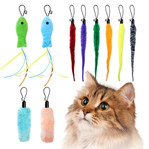 Interactive Cat Toys Accessory with Fish and Worm Toys for Cats to Chase | 10Pcs, Automatic Kitten Toy Refills, Fits Automatic Cat Balls, Wands Toys, Soft and Safe, Stimulates Hunting, for Indoor Cats Interactive Cat Toys Accessory with Fish and Worm Toys for Cats to Chase | 10Pcs, Automatic Kitten Toy Refills, Fits Automatic Cat Balls, Wands Toys, Soft and Safe, Stimulates Hunting, for Indoor Cats