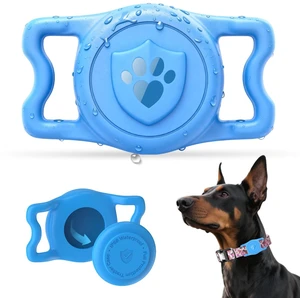 IP68 Waterproof AirTag Holder for Dog Collar, Silicone, Blue | Anti-Lost Protective Cover, Compatible with Apple AirTags for Dog Cat Pet Collars IP68 Waterproof AirTag Holder for Dog Collar, Silicone, Blue | Anti-Lost Protective Cover, Compatible with Apple AirTags for Dog Cat Pet Collars