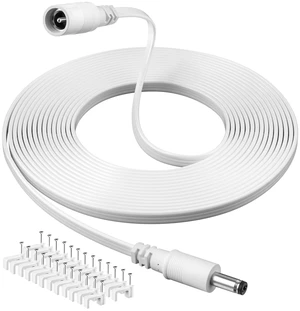 10FT DC Power Extension Cable, Flat IP Camera 12V 5.5mm x 2.1mm Power Cord | with 25 Nails, 20AWG Pure Copper, UV Resistant, for Security Camera CCTV IP, 5V 9V 12V 24V 10FT DC Power Extension Cable, Flat IP Camera 12V 5.5mm x 2.1mm Power Cord | with 25 Nails, 20AWG Pure Copper, UV Resistant, for Security Camera CCTV IP, 5V 9V 12V 24V