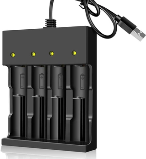 18650 Battery Charger 4 Bay Smart Universal Charger for 3.7V Rechargeable Lithium Li ion Batteries Compatible 18650 26650 21700 10400 14500 16340 16650 18500 Battery Charger (Only USB Charger) 18650 Battery Charger 4 Bay Smart Universal Charger for 3.7V Rechargeable Lithium Li ion Batteries Compatible 18650 26650 21700 10400 14500 16340 16650 18500 Battery Charger (Only USB Charger)