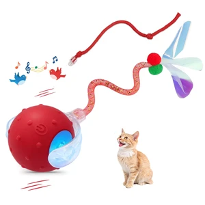 Interactive Cat Ball Toy, Motion Activated Electric Rechargeable Cat Toy | Interactive Mode, Fast&Slow Mode, Standby Mode Save Power, 2 Tails, Chirping, Self Play Toy for Bored Indoor Cats & Kittens Interactive Cat Ball Toy, Motion Activated Electric Rechargeable Cat Toy | Interactive Mode, Fast&Slow Mode, Standby Mode Save Power, 2 Tails, Chirping, Self Play Toy for Bored Indoor Cats & Kittens