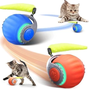 Interactive Cat Toy, 2-Speed Auto Ball, USB-C Rechargeable | Smart moving ball with tail offers 2 play modes, obstacle avoidance, and up to 6 hours of play for indoor cats. Interactive Cat Toy, 2-Speed Auto Ball, USB-C Rechargeable | Smart moving ball with tail offers 2 play modes, obstacle avoidance, and up to 6 hours of play for indoor cats.
