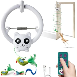 Interactive Cat Toy, Hanging Cat Toys with Cat Laser, Remote Control Cat Toys for Indoor Cats, 3 Play Modes & USB Rechargeable Cat Toys for Kitten & Adult Cats Interactive Cat Toy, Hanging Cat Toys with Cat Laser, Remote Control Cat Toys for Indoor Cats, 3 Play Modes & USB Rechargeable Cat Toys for Kitten & Adult Cats