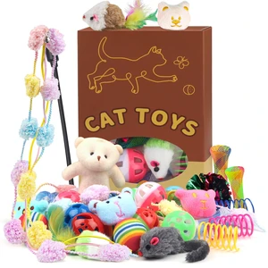 30 Pcs Cat Toy Kitten Toys Set, Interactive Cat Toy Wand Cat Springs Ball Toy with Bells, Cat Toys for Bored Indoor Cats, Gift Box Styles 30 Pcs Cat Toy Kitten Toys Set, Interactive Cat Toy Wand Cat Springs Ball Toy with Bells, Cat Toys for Bored Indoor Cats, Gift Box Styles