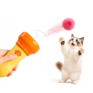 Cat Fetch Toy Launcher with Fuzzy Ball with Retractable Rope and Fuzzy Ball, Interactive Cat Toys for Indoor Cats, Enrichment Toy(Without Battery) Cat Fetch Toy Launcher with Fuzzy Ball with Retractable Rope and Fuzzy Ball, Interactive Cat Toys for Indoor Cats, Enrichment Toy(Without Battery)