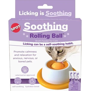 SPOT Soothing Rolling Ball Broth Feeder for Cats Lickable Self-Soothing Toy for Anxious or Bored Cats, Promotes Calmness & Hydration, Includes Feeder + 3 Broth Tubes SPOT Soothing Rolling Ball Broth Feeder for Cats Lickable Self-Soothing Toy for Anxious or Bored Cats, Promotes Calmness & Hydration, Includes Feeder + 3 Broth Tubes