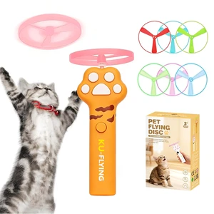 Cat Fetch Toy Launcher, Flying Disc Launcher with Rechargeable & 6 Soft Flying Discs (3 Glow), Easy Use Interactive Toys for Indoor Adult Cats & Kittens for Enrichment Cat Fetch Toy Launcher, Flying Disc Launcher with Rechargeable & 6 Soft Flying Discs (3 Glow), Easy Use Interactive Toys for Indoor Adult Cats & Kittens for Enrichment