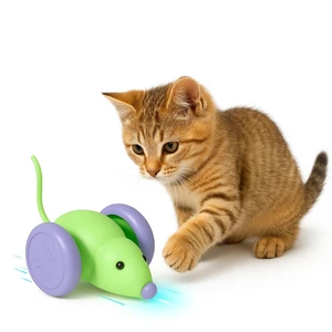 Interactive Cat Toy, USB Rechargeable Rolling Mouse with LED, Automatic Motion-Activated Chase Toy, Quiet Indoor Exercise for Cats & Kittens Interactive Cat Toy, USB Rechargeable Rolling Mouse with LED, Automatic Motion-Activated Chase Toy, Quiet Indoor Exercise for Cats & Kittens