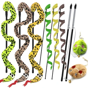 Interactive Cat Toy Wand with Catnip Mouse, Cat Teaser Wand Rainbow String for Bored Indoor Adult Cats and Kittens (8 Pack) Interactive Cat Toy Wand with Catnip Mouse, Cat Teaser Wand Rainbow String for Bored Indoor Adult Cats and Kittens (8 Pack)