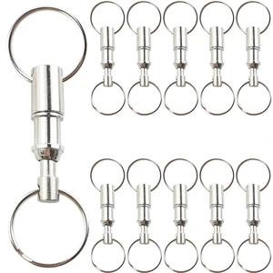 11PCS Quick Release Keychain Detachable Pull Apart Key Rings Heavy Duty Dual Split Snap Lock Holder Silver Double Spring Key Accessory 11PCS Quick Release Keychain Detachable Pull Apart Key Rings Heavy Duty Dual Split Snap Lock Holder Silver Double Spring Key Accessory