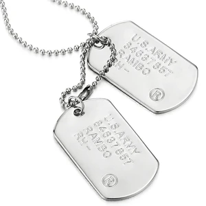 Men's Military Dog Tag Pendant Necklace With Ball Chain, Polished Double ID Tag Design, Engraved Army-Style Plate, Classic Soldier Gift Men's Military Dog Tag Pendant Necklace With Ball Chain, Polished Double ID Tag Design, Engraved Army-Style Plate, Classic Soldier Gift