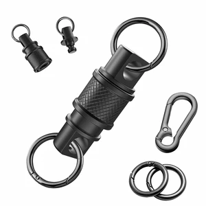 Quick Release Keychain with Detachable Key Rings-Heavy Duty Retractable Key Chain Clip for Men&Women(Black) Quick Release Keychain with Detachable Key Rings-Heavy Duty Retractable Key Chain Clip for Men&Women(Black)