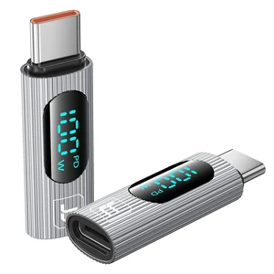 2Pack 100W USB C Female to Male Extension Adapter - Type C Power Meter Tester with Digital Display for iPad Pro, iPhone 15 Pro Max, MacBook Pro Laptop 2Pack 100W USB C Female to Male Extension Adapter - Type C Power Meter Tester with Digital Display for iPad Pro, iPhone 15 Pro Max, MacBook Pro Laptop