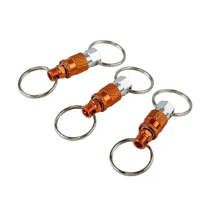 KEYQC3 Pull Apart Coupler Keychain with 2 Split Rings, 3 Pack,unisex-adult, Orange, Small KEYQC3 Pull Apart Coupler Keychain with 2 Split Rings, 3 Pack,unisex-adult, Orange, Small