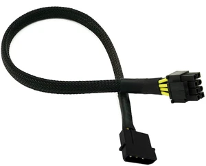 Molex LP4 Male ATX Power Supply to CPU 8(4+4) Pin EPS-12V Converter Adapter Cable Braided Sleeved 20 inches (NOT PCIe Adapter Cable) Molex LP4 Male ATX Power Supply to CPU 8(4+4) Pin EPS-12V Converter Adapter Cable Braided Sleeved 20 inches (NOT PCIe Adapter Cable)