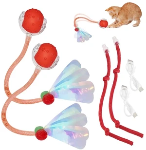 2Packs Interactive Cat Toys Ball for Indoor Cats, Smart Automatic Cat Chase Ball Toy, Generation Moving Cat Ball with Elastic Mesh Tail Motion Activated 2Packs Interactive Cat Toys Ball for Indoor Cats, Smart Automatic Cat Chase Ball Toy, Generation Moving Cat Ball with Elastic Mesh Tail Motion Activated