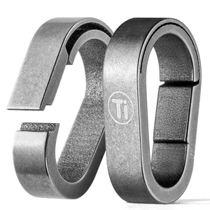 Titanium Key Ring Clip, Small Carabiner Keychain,Mini Snap Keyring (2Pcs mini clips grey) Titanium Key Ring Clip, Small Carabiner Keychain,Mini Snap Keyring (2Pcs mini clips grey)